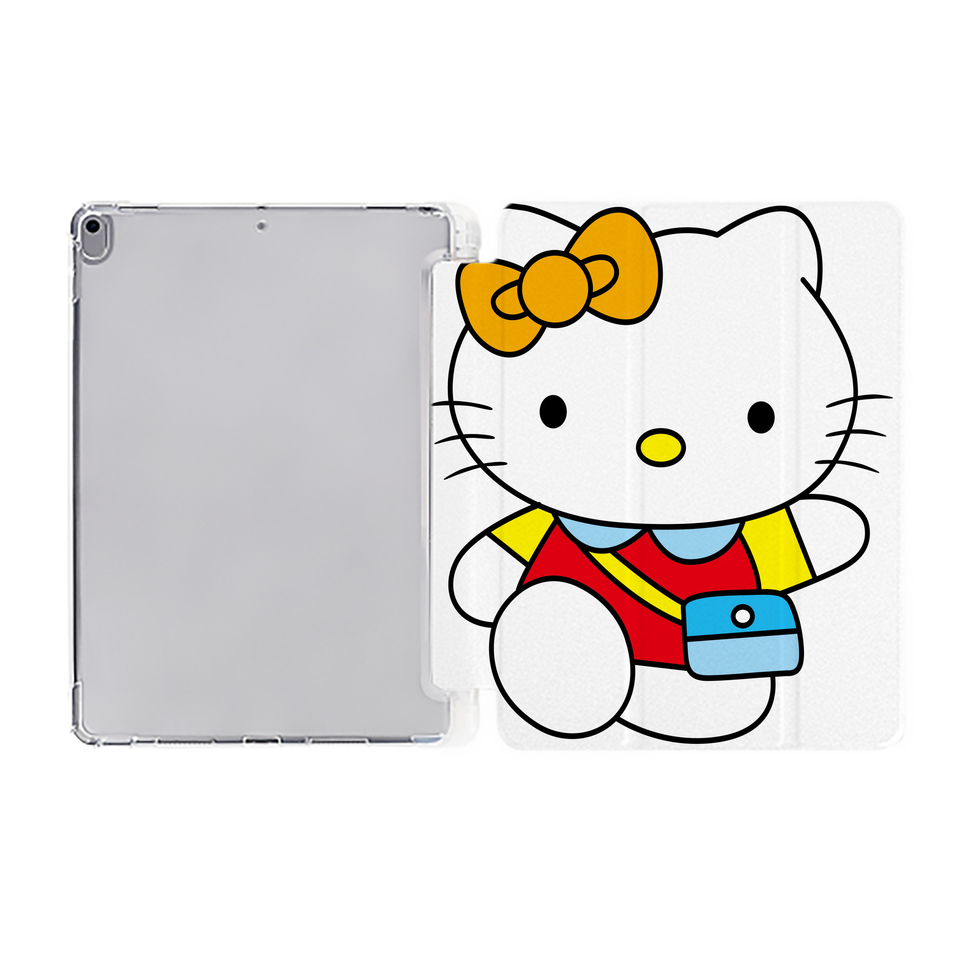 （画像用） Hello Kitty ハローキティ IPad ケース ペン収納付き 三つ折りスタンド PUレザー×シリコン 対応機種9.5/10.5/10.9インチ